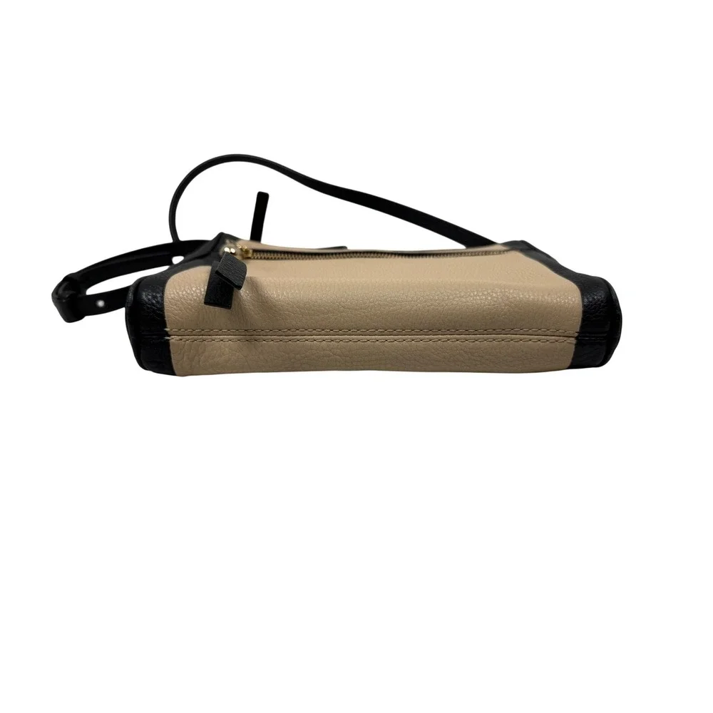 Kate Spade New York Colorblock Crossbody, Taupe and Black, 100% Cow Leather